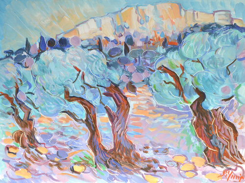 Chap d'oliviers - le soir by Patrick MARIE, Painting for Sale on Select
