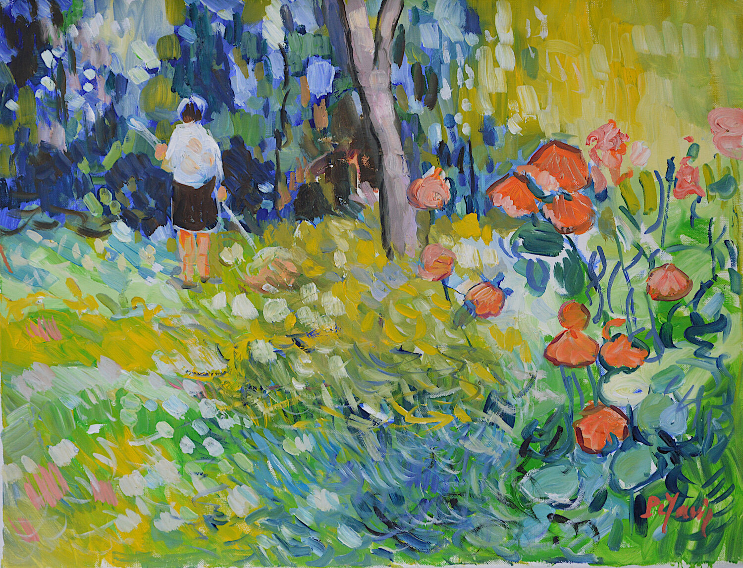 Le jardin Patrick MARIE Original painting for sale