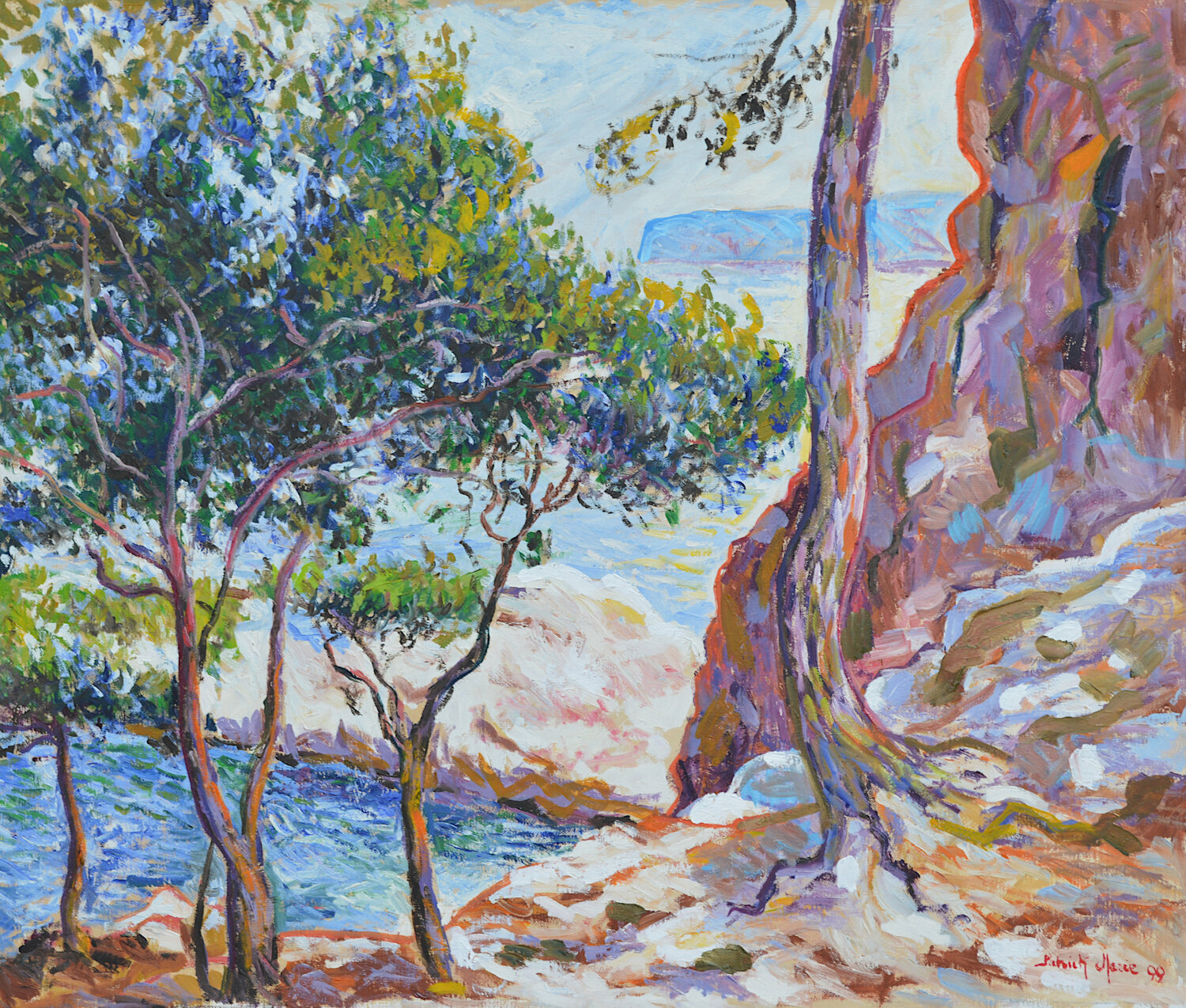 Chemin dans les calanques N°2 Patrick MARIE Original painting for sale