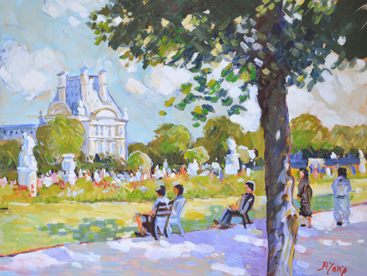 Le jardin des Tuileries Patrick MARIE Original painting for sale