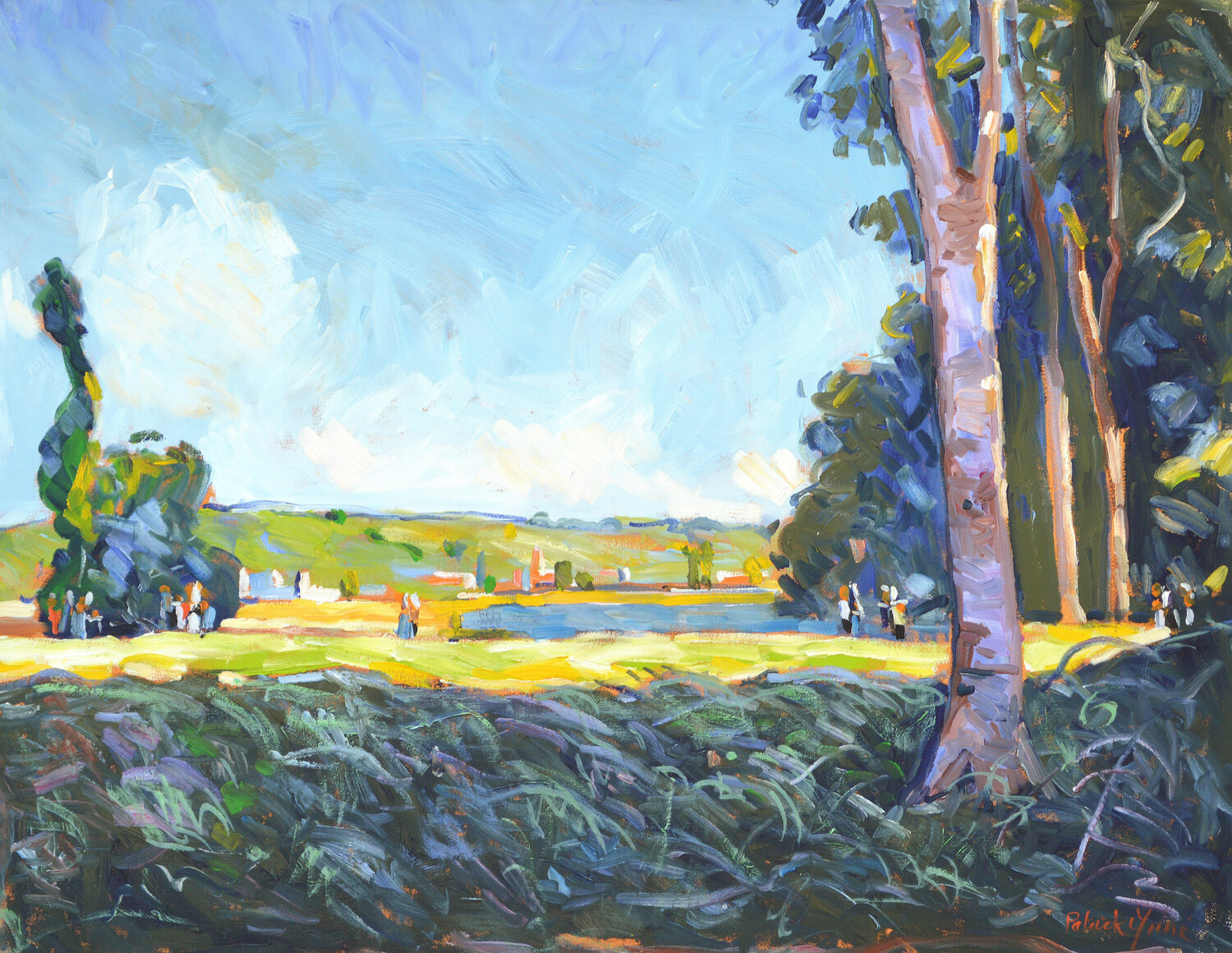Al'ombre des grands arbres Patrick MARIE Original painting for sale