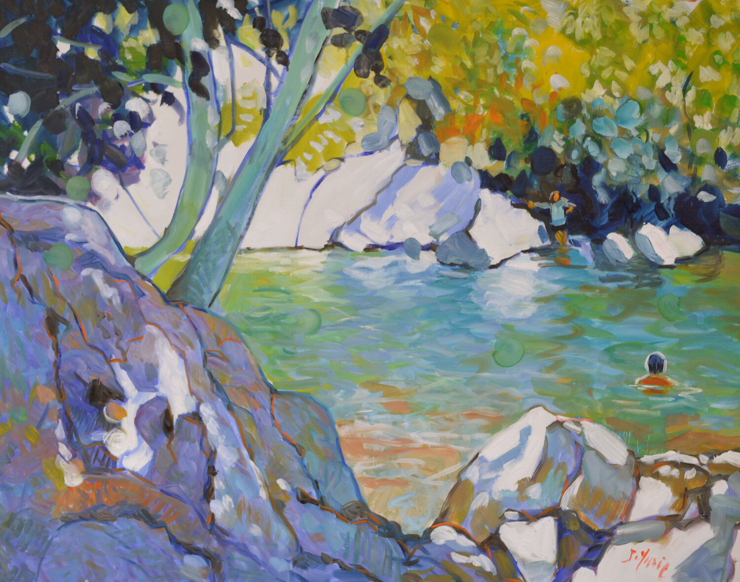 La baignade Patrick MARIE Original painting for sale