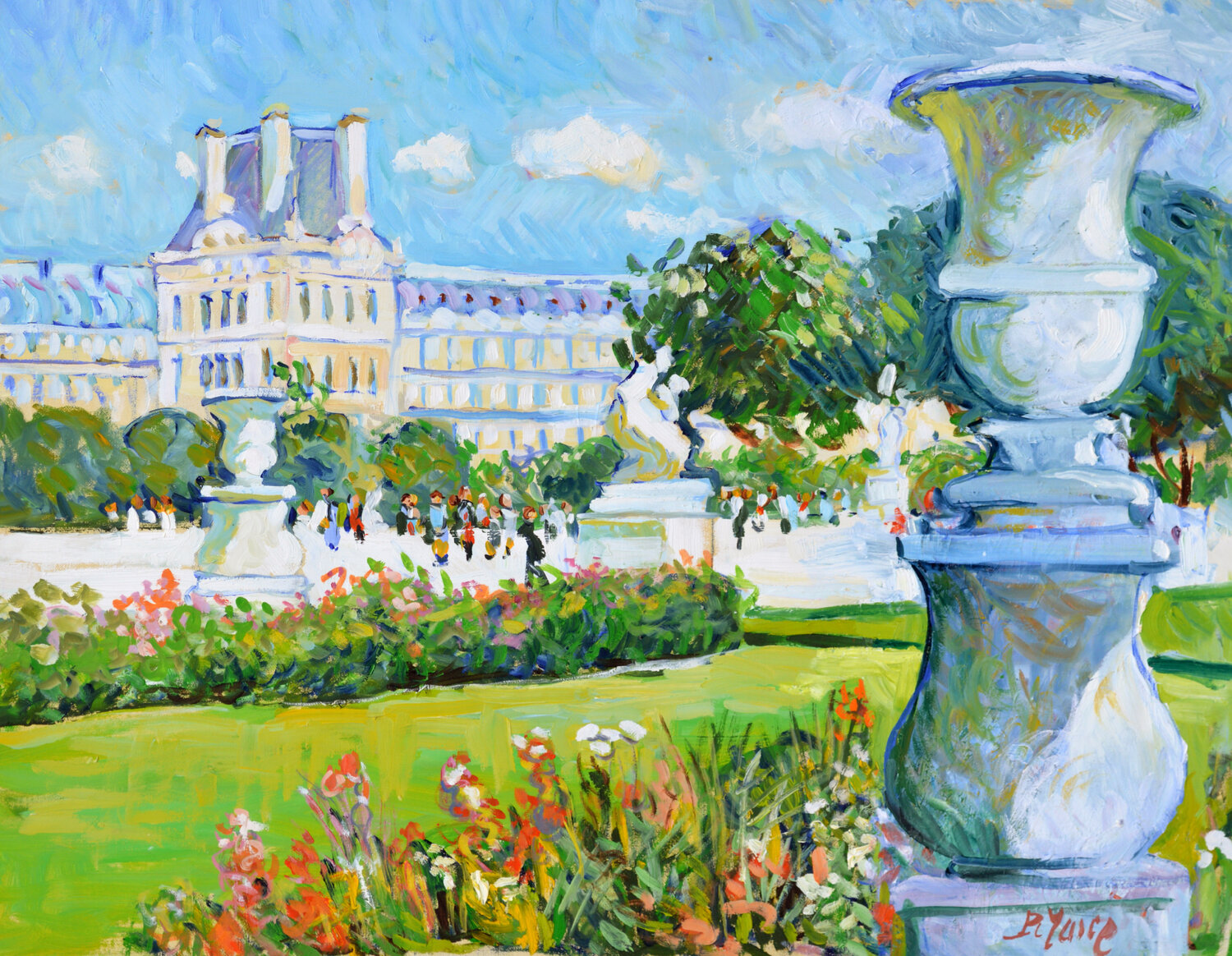 Le jardin des tuileries  - Paris Patrick MARIE Original painting for sale