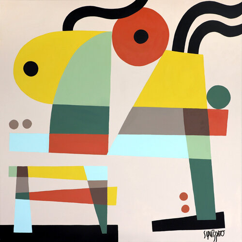 Franchissement d'obstacle avec un certain panache by Antony Squizzato, Painting for Sale on Select