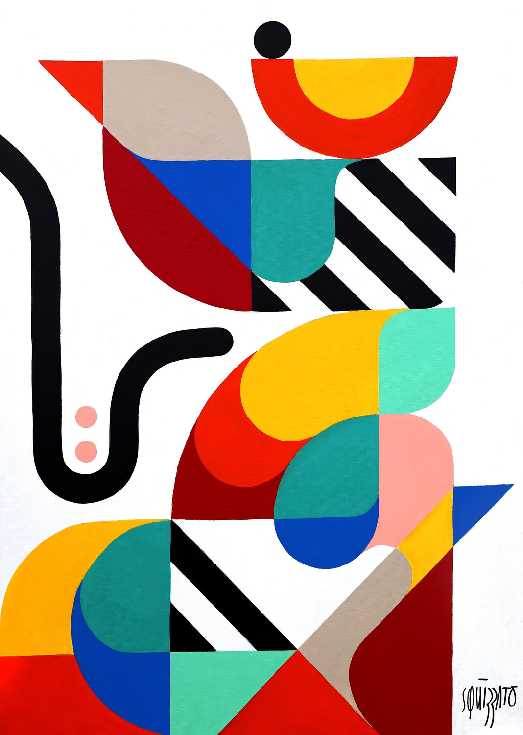 Maître oiseau Antony Squizzato Original painting for sale