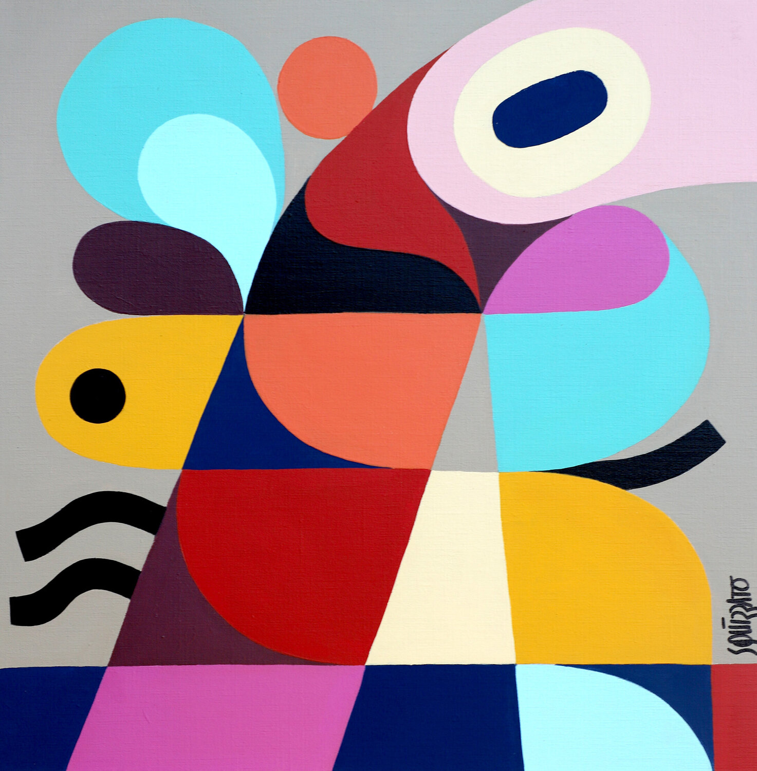 Octopus mystacatus (pieuvre à moustache) Antony Squizzato Original painting for sale
