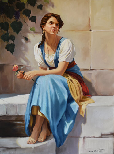 The Mediterranean girl IV by Serghei Ghetiu, Painting for Sale on Select