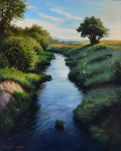 A summer evening by Serghei Ghetiu, Painting for Sale on Select