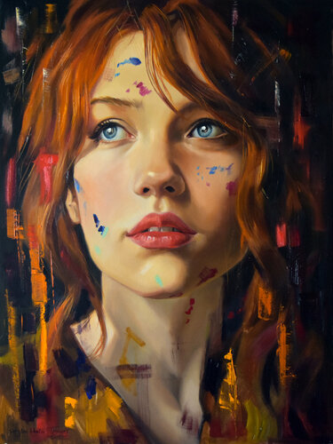 Contemporary woman portrait by Serghei Ghetiu, Painting for Sale on Select