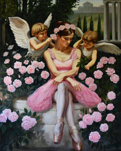 In the garden by Serghei Ghetiu, Painting for Sale on Select