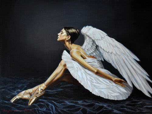 The swan grace by Serghei Ghetiu, Painting for Sale on Select