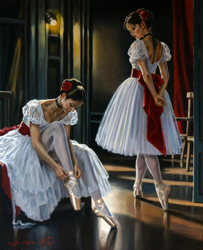 The evening classes by Serghei Ghetiu, Painting for Sale on Select