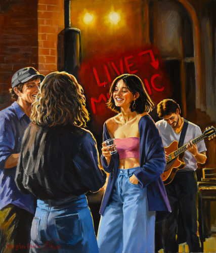 The party corner von Serghei Ghetiu, Malerei kaufen auf Select