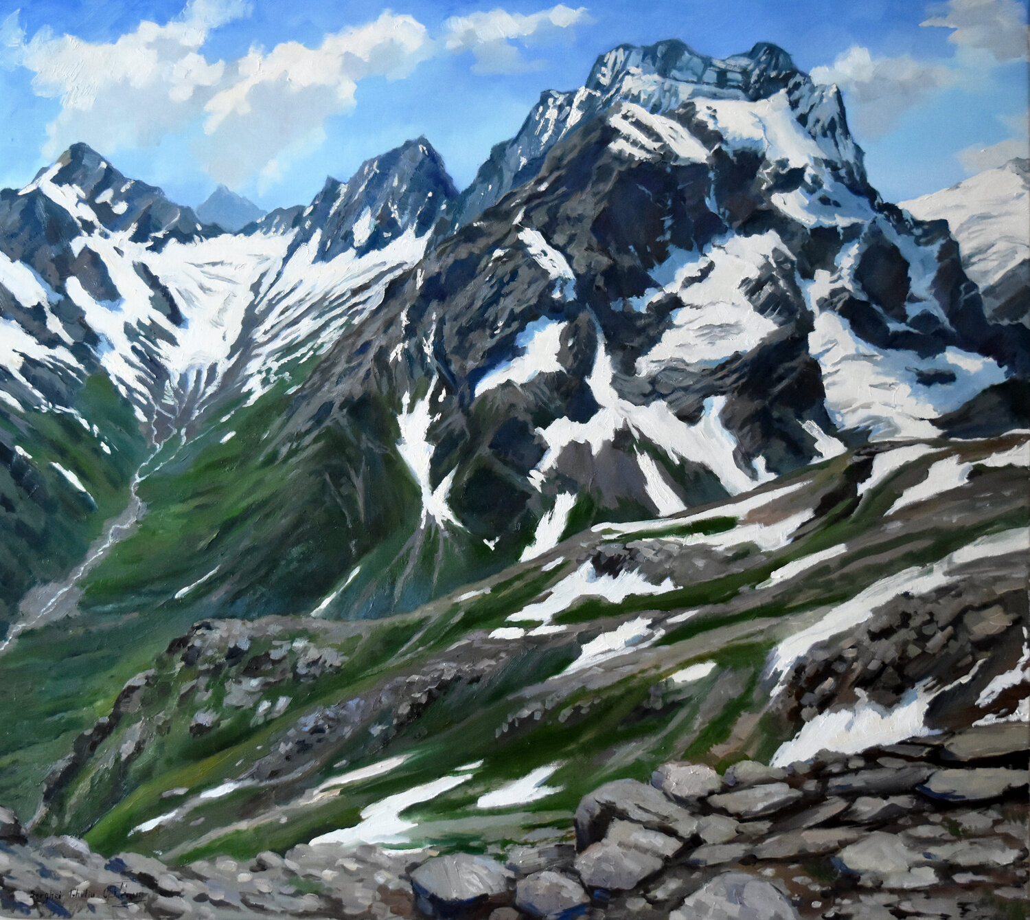 Mountains landscape II Serghei Ghetiu Original painting for sale