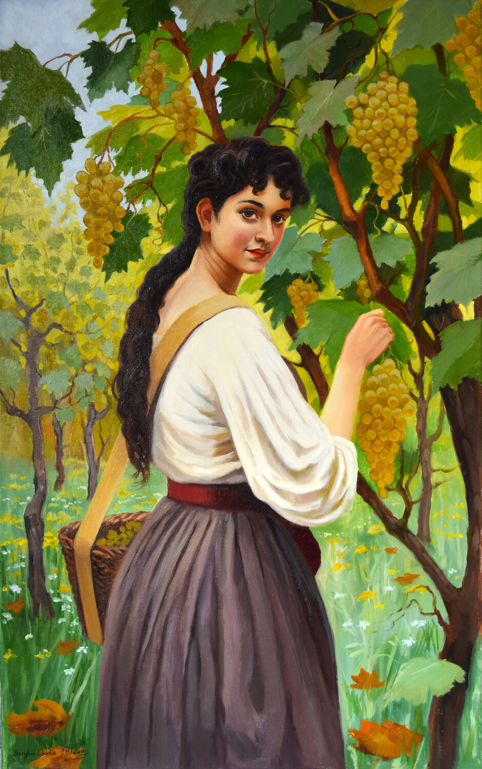 Grape picker Serghei Ghetiu Original painting for sale