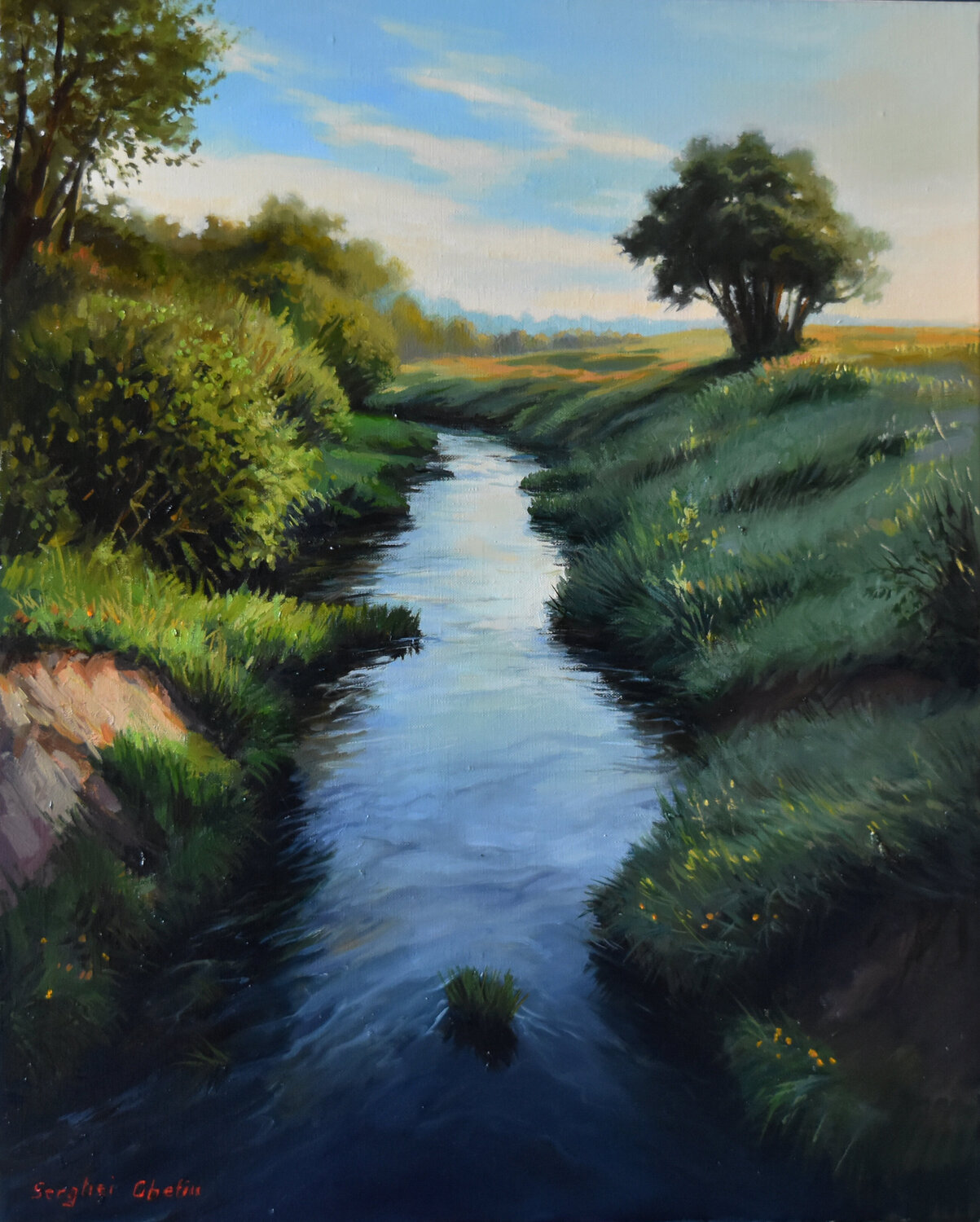 A summer evening Serghei Ghetiu Original painting for sale
