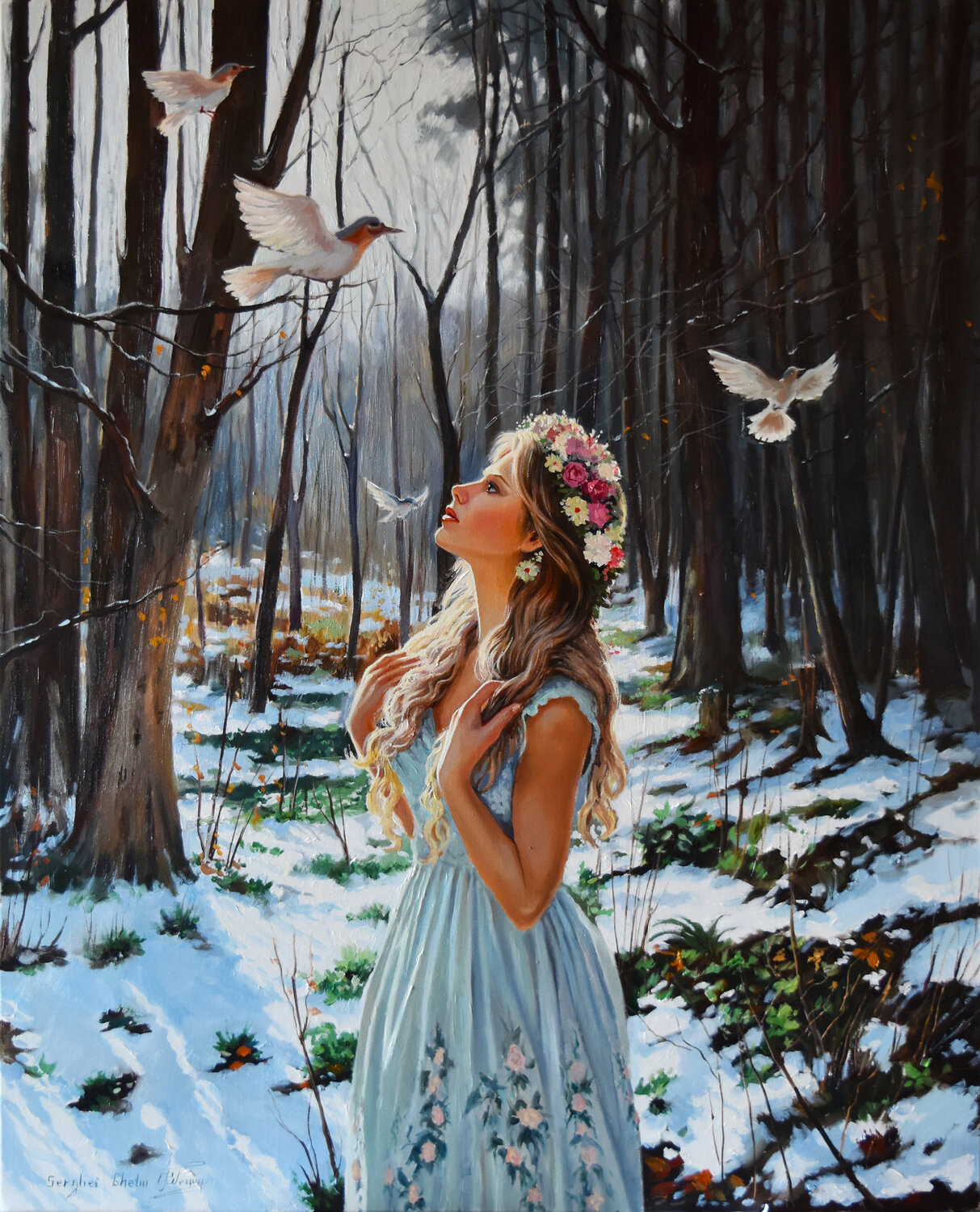 The spring fairy Serghei Ghetiu Original painting for sale