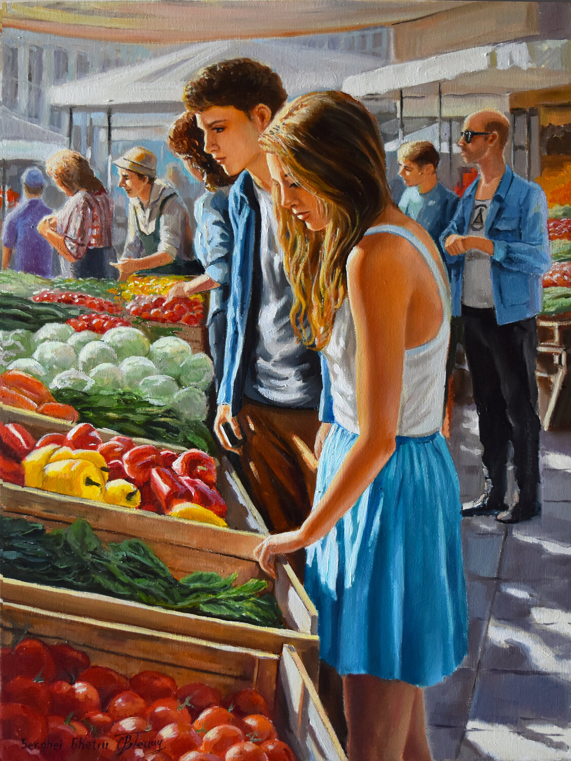 Om the market Serghei Ghetiu Original painting for sale