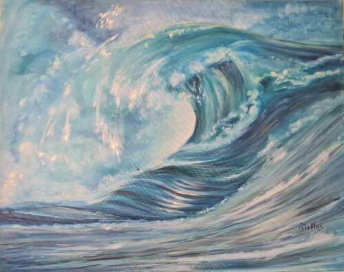 MARINA: tan pequeñitos...                 OLAS 12-2 by Rosario De Mattos, Painting for Sale on Select