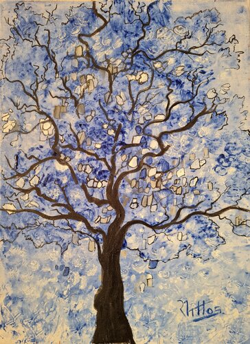 ÁRBOL AZUL by Rosario De Mattos, Painting for Sale on Select