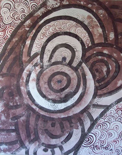 Abstracto  09-7 "El microcosmos es como el macrocosmos". by Rosario De Mattos, Painting for Sale on Select