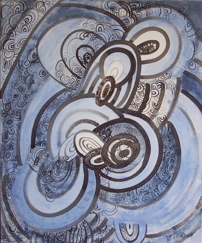 La curvatura del universo   Abstracto 09 10 by Rosario De Mattos, Painting for Sale on Select