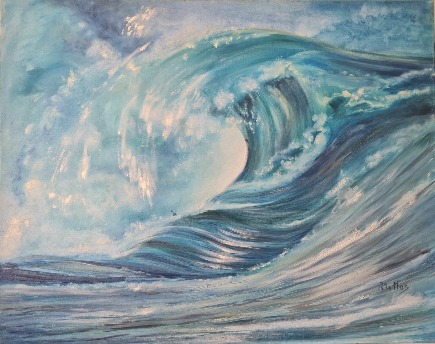 MARINA: tan pequeñitos...                 OLAS 12-2 Rosario De Mattos Original painting for sale