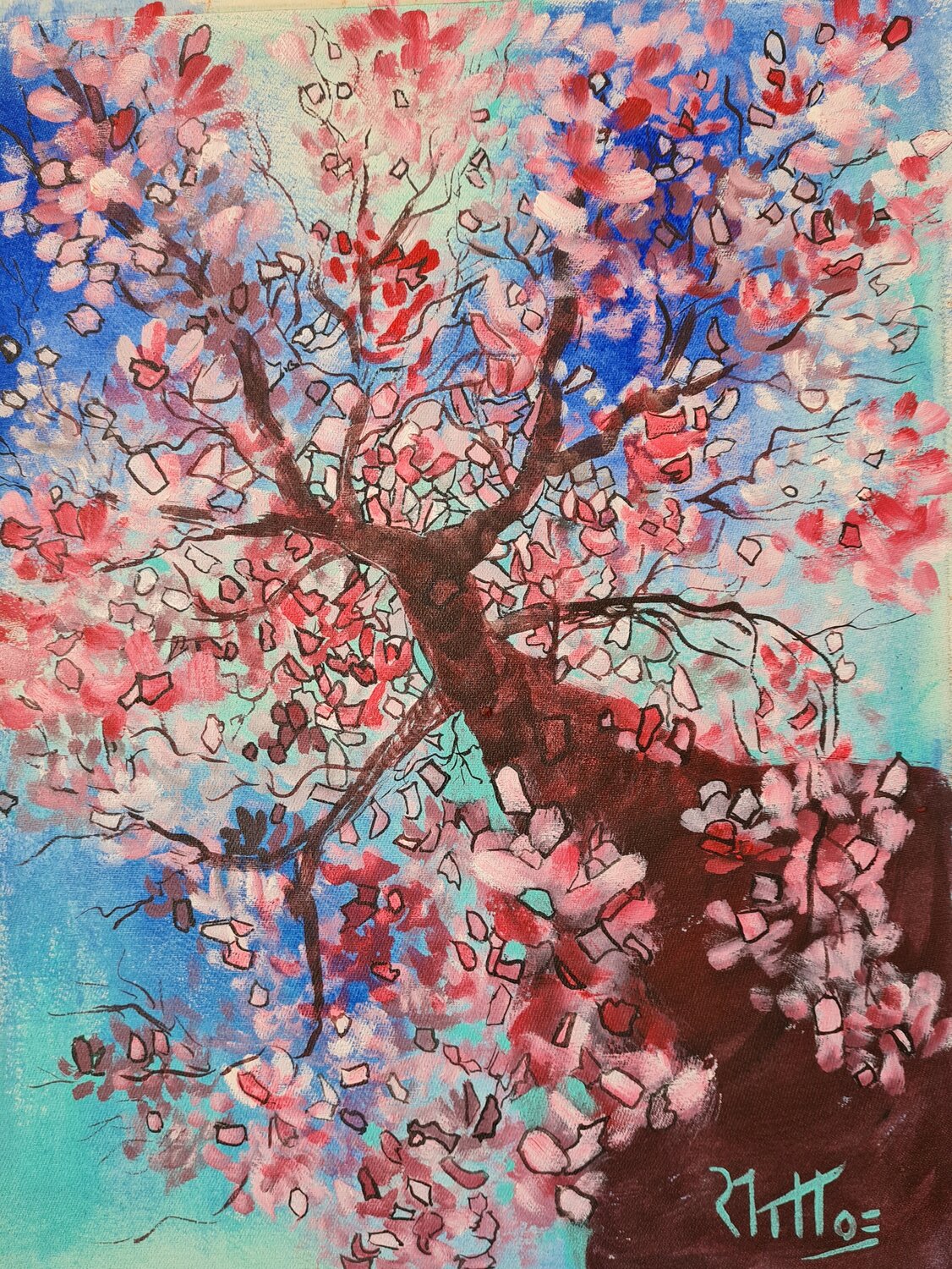 ÁRBOL EN FLOR 24 3 Rosario De Mattos Original painting for sale