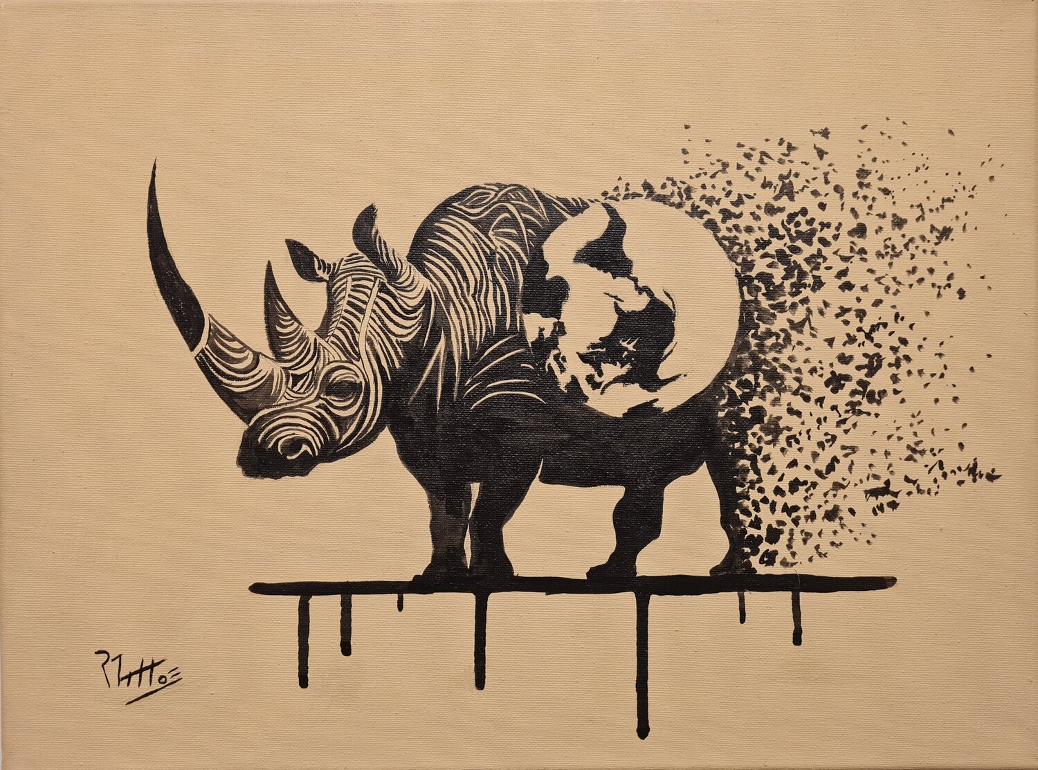 SU DESTINO : NUESTRO DESTINO 24 4 (,EXTINCIÓN DE LOS ANIMALES) Rosario De Mattos Original painting for sale