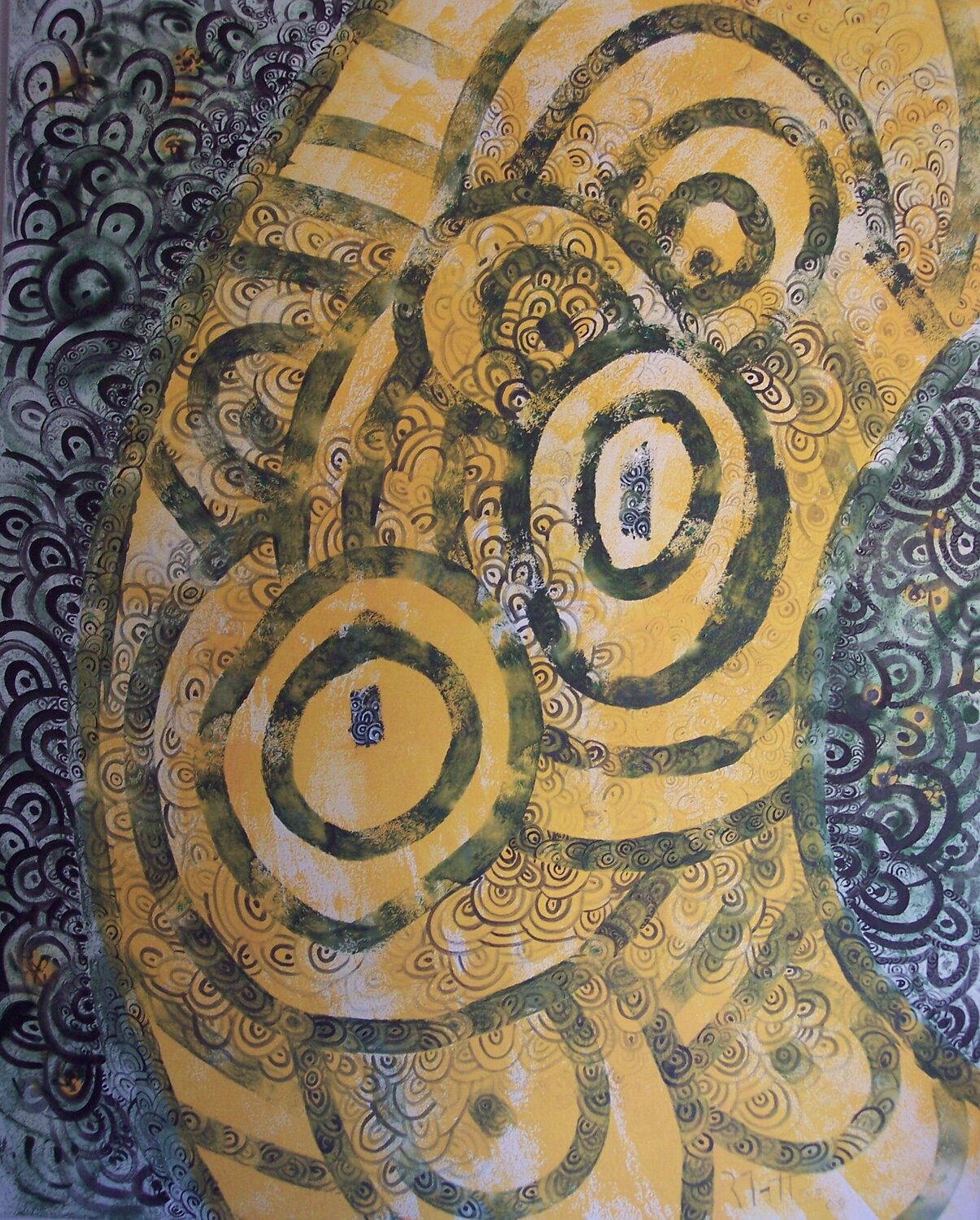 Abstracto 09-9 "El microcosmos es el reflejo del macrocosmos". Rosario De Mattos Original painting for sale