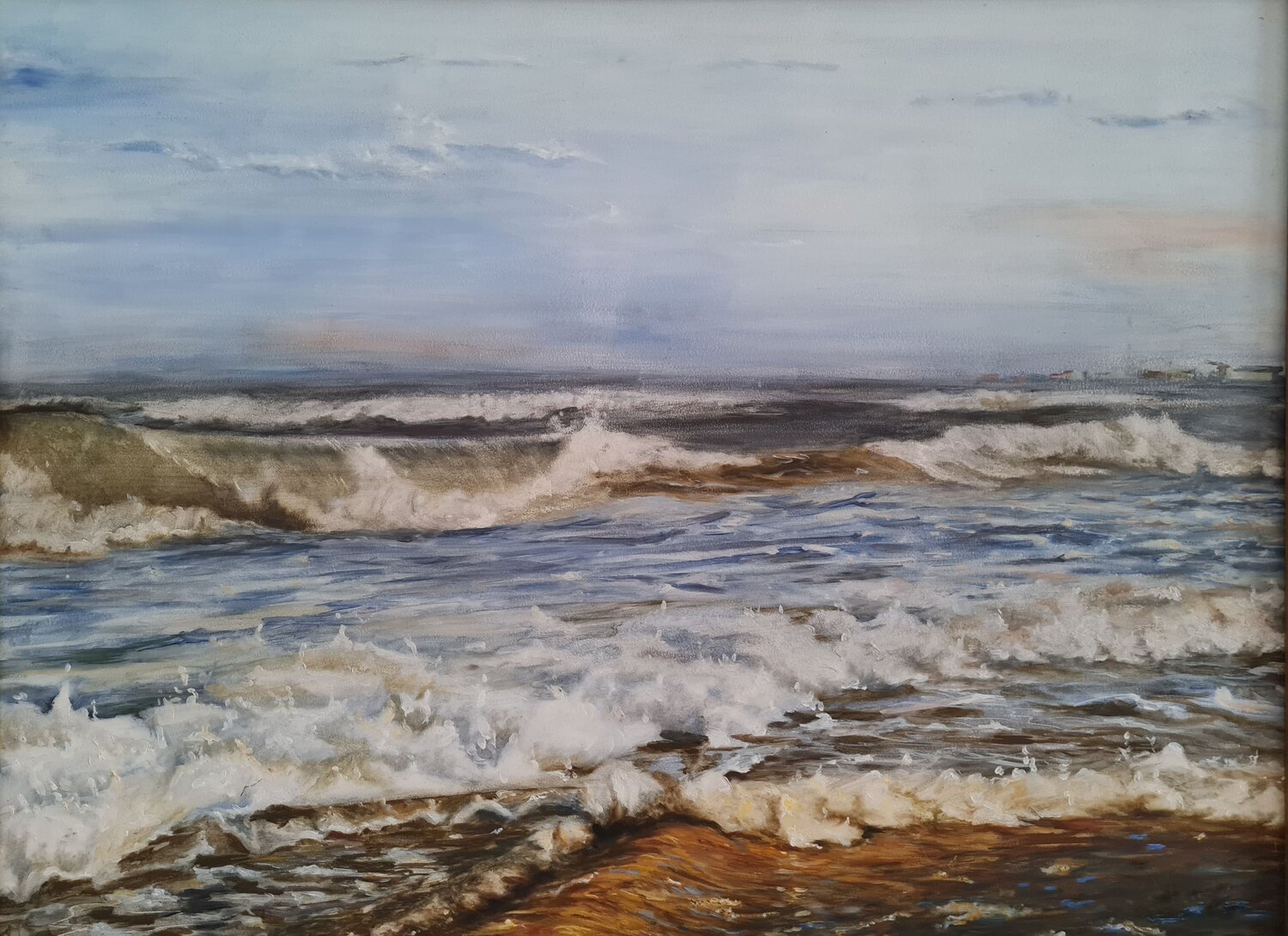 MARINA: Olas en la orilla 3 Rosario De Mattos Original painting for sale