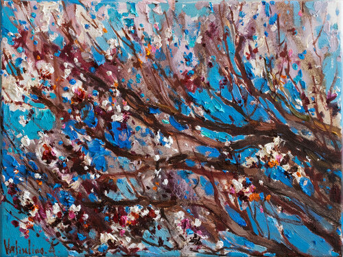 Flowering apricot tree Original oil painting by Anastasiya Valiulina, Painting for Sale on Select