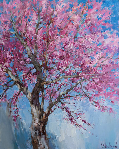 Flowering tree Original oil painting by Anastasiya Valiulina, Painting for Sale on Select