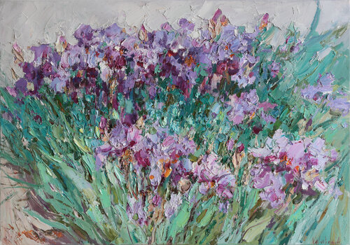 Irises by Anastasiya Valiulina, Painting for Sale on Select