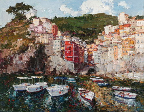 Riomaggiore, Cinque terre by Anastasiya Valiulina, Painting for Sale on Select