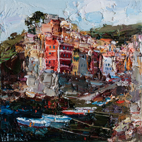 Riomaggiore, Cinque Terre by Anastasiya Valiulina, Painting for Sale on Select