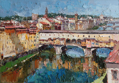 Ponte Vecchio Florence, Italy by Anastasiya Valiulina, Painting for Sale on Select