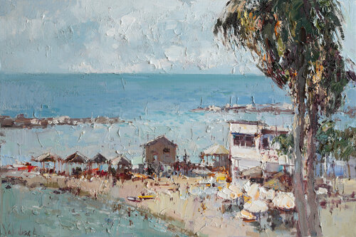 Hilton Beach, Tel Aviv by Anastasiya Valiulina, Painting for Sale on Select