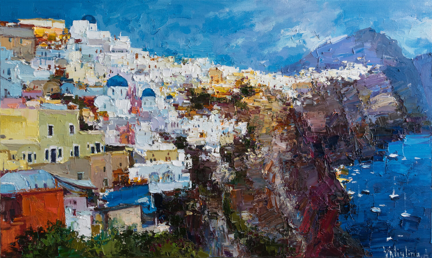 Santorini, Greece Anastasiya Valiulina Original painting for sale