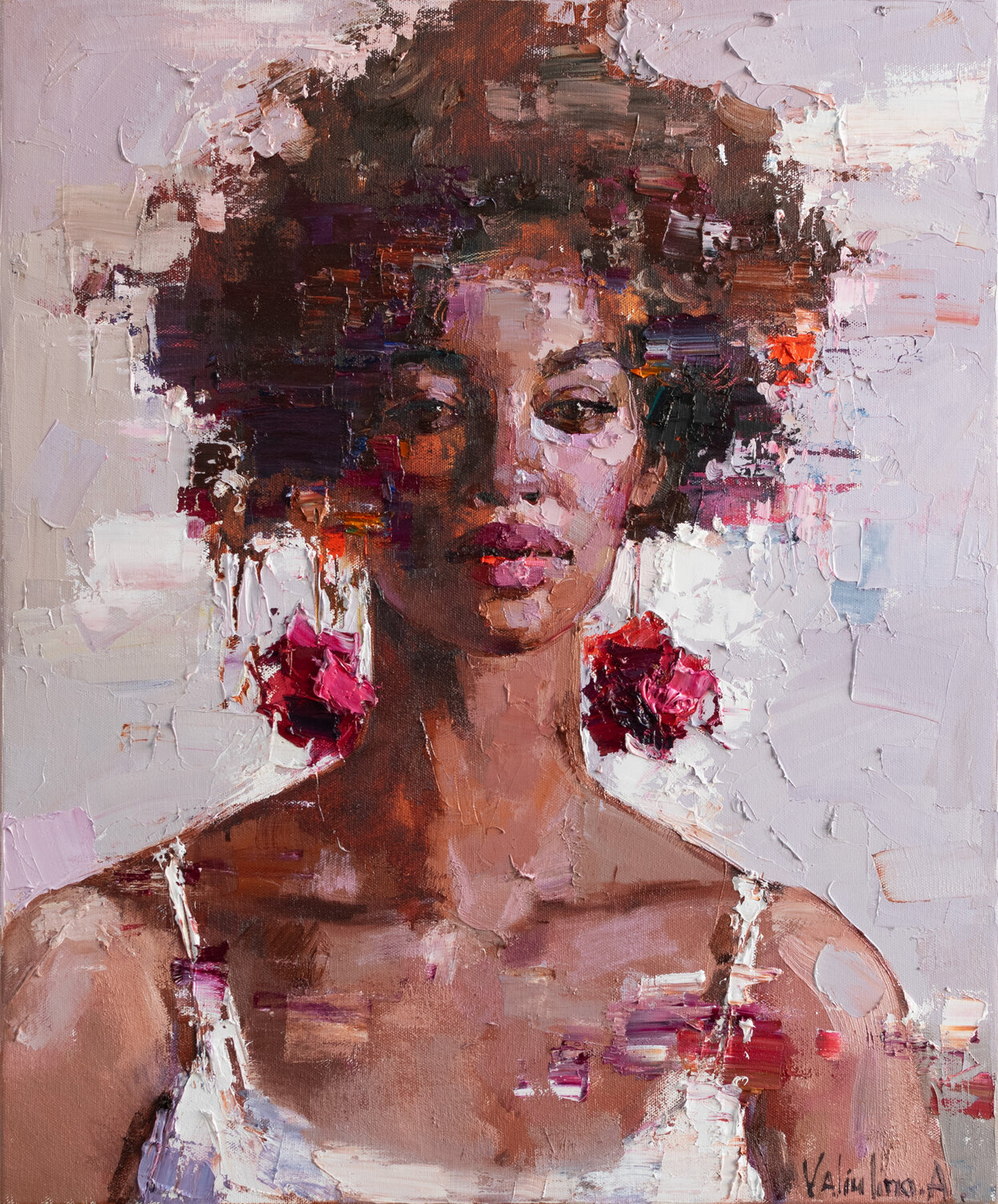 African beauty Anastasiya Valiulina Original painting for sale