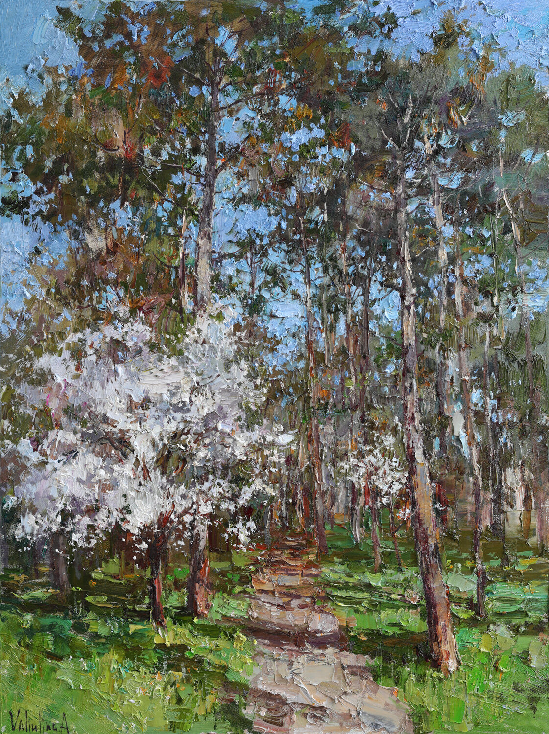 Spring forest Anastasiya Valiulina Original painting for sale