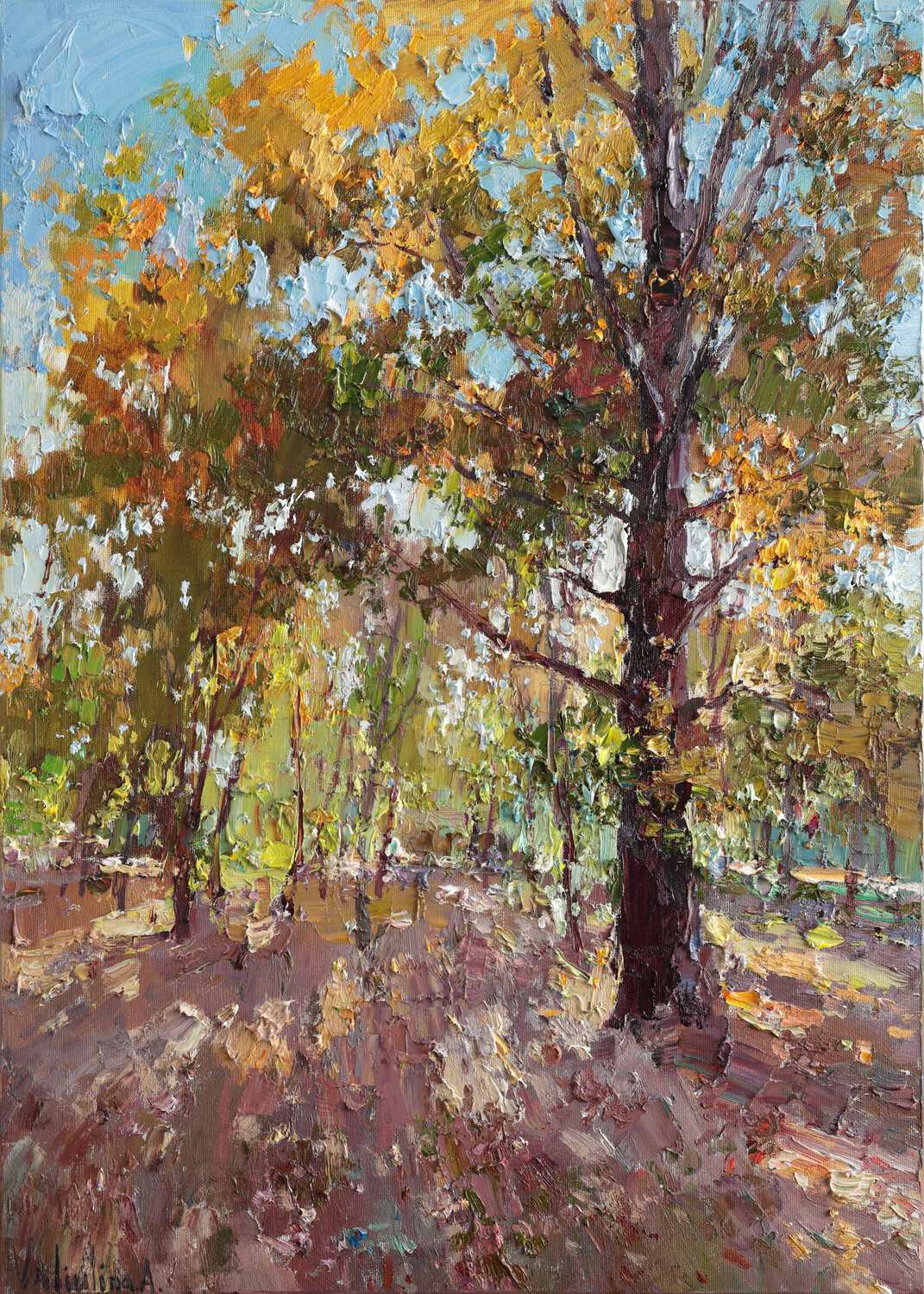 Autumn forest Anastasiya Valiulina Original painting for sale