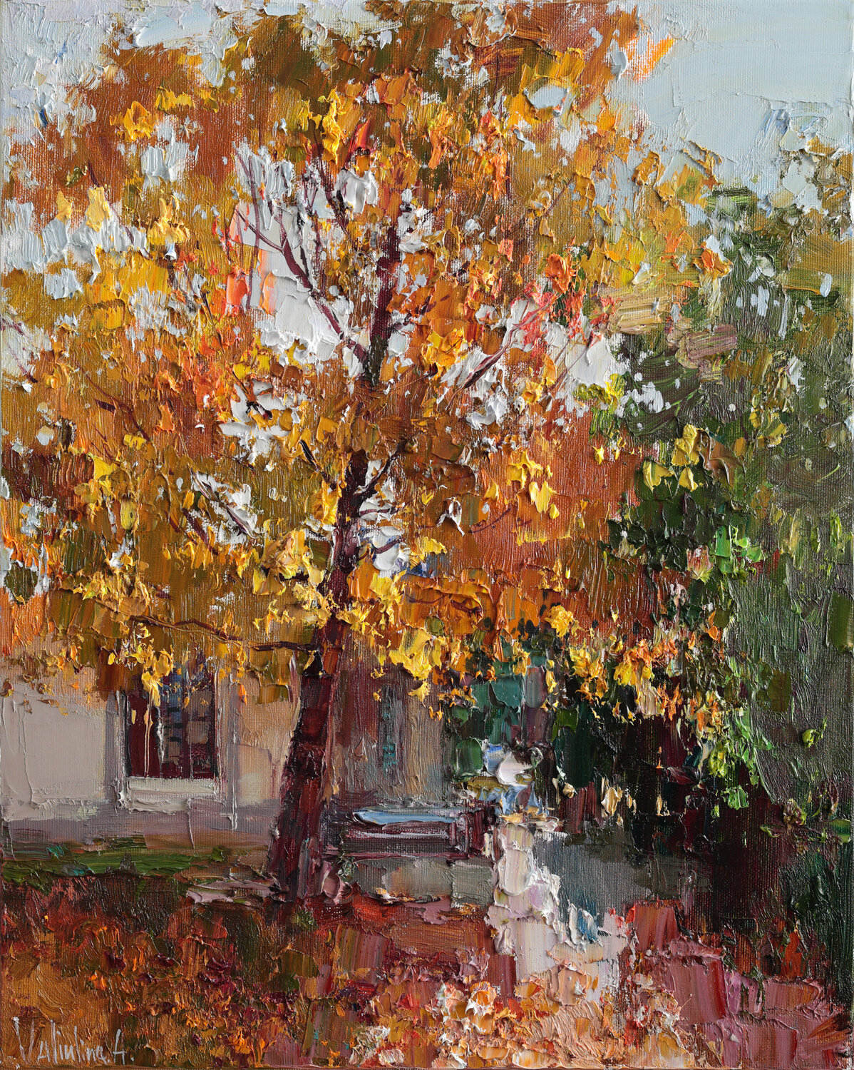 Autumn tree Anastasiya Valiulina Original painting for sale