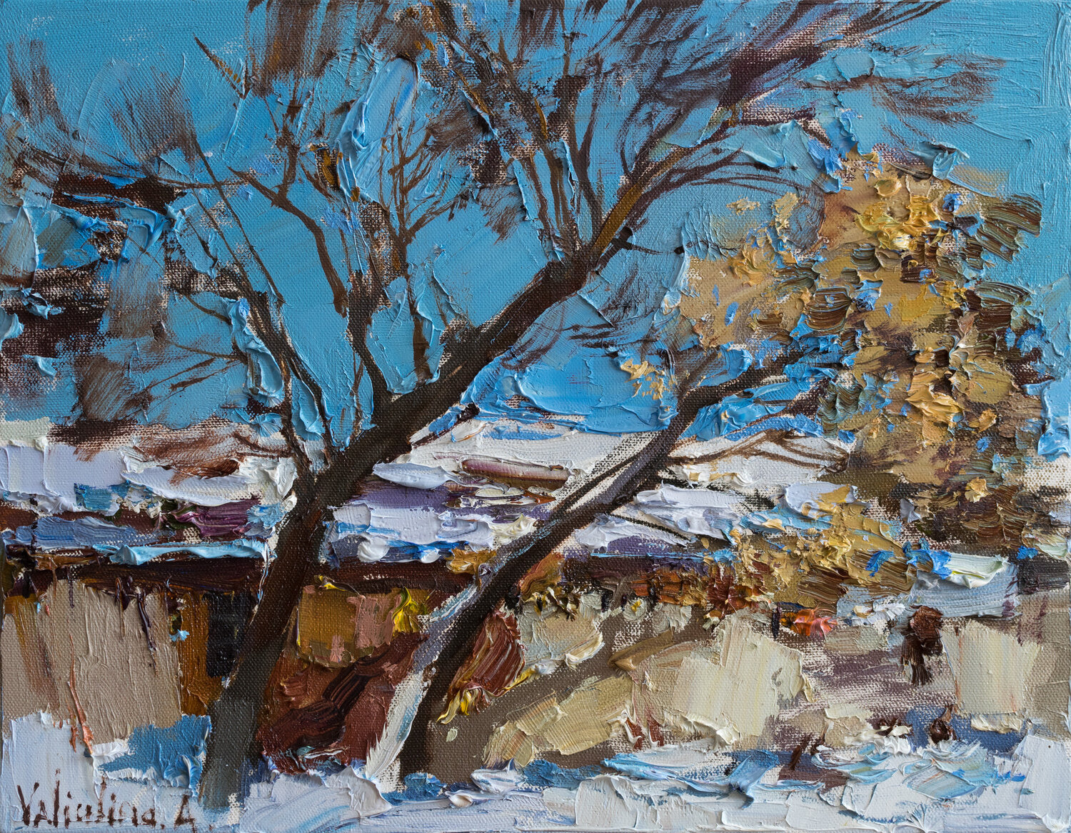 Winter Anastasiya Valiulina Original painting for sale