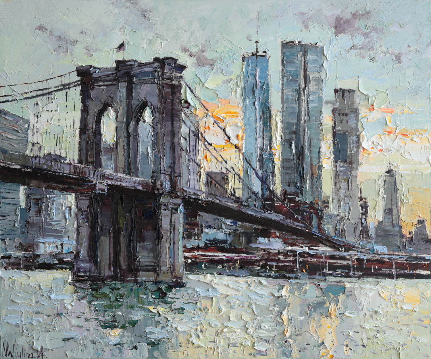 Brooklyn Bridge, NYC Anastasiya Valiulina Original painting for sale