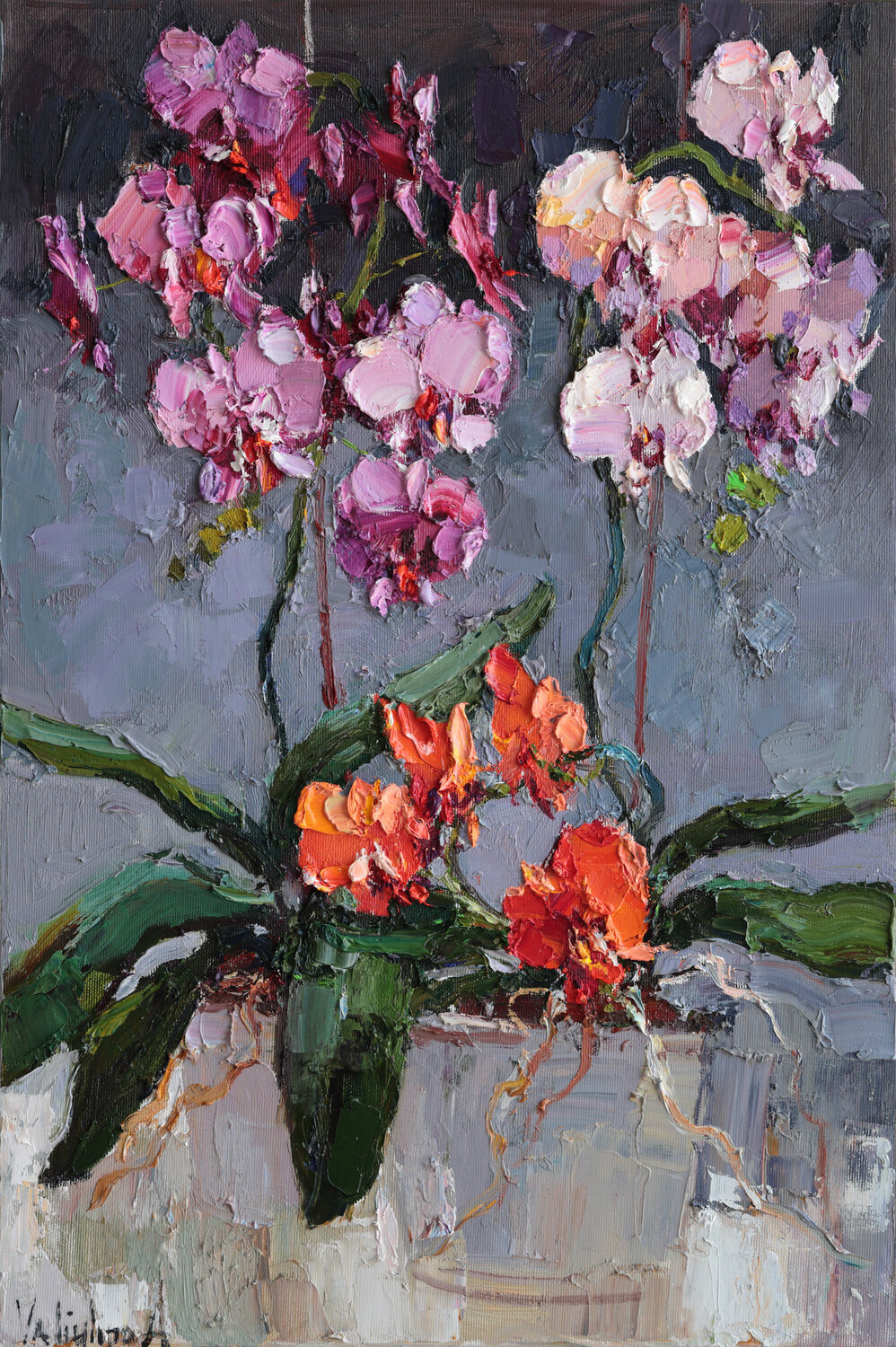 Orchids in Bloom Anastasiya Valiulina Originalgemälde zu verkaufen