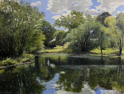 SUNDAY ON THE RIVER by Michael Compton, Painting for Sale on Select