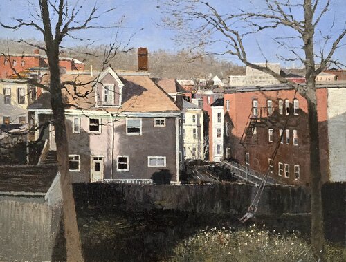 Backyards of Brookline by Michael Compton, Painting for Sale on Select