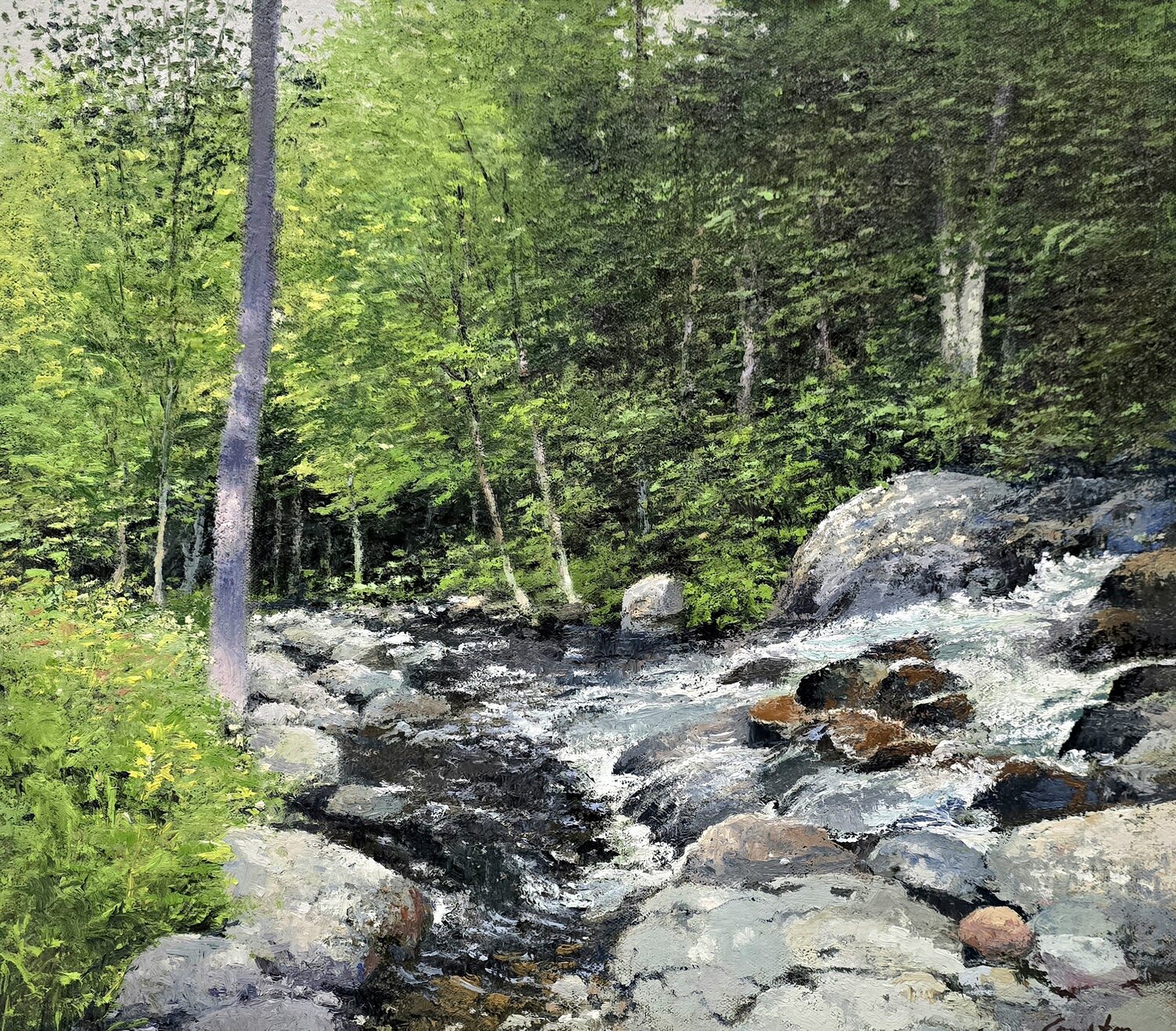 Adirondack Mountain Stream Michael Compton Original painting for sale