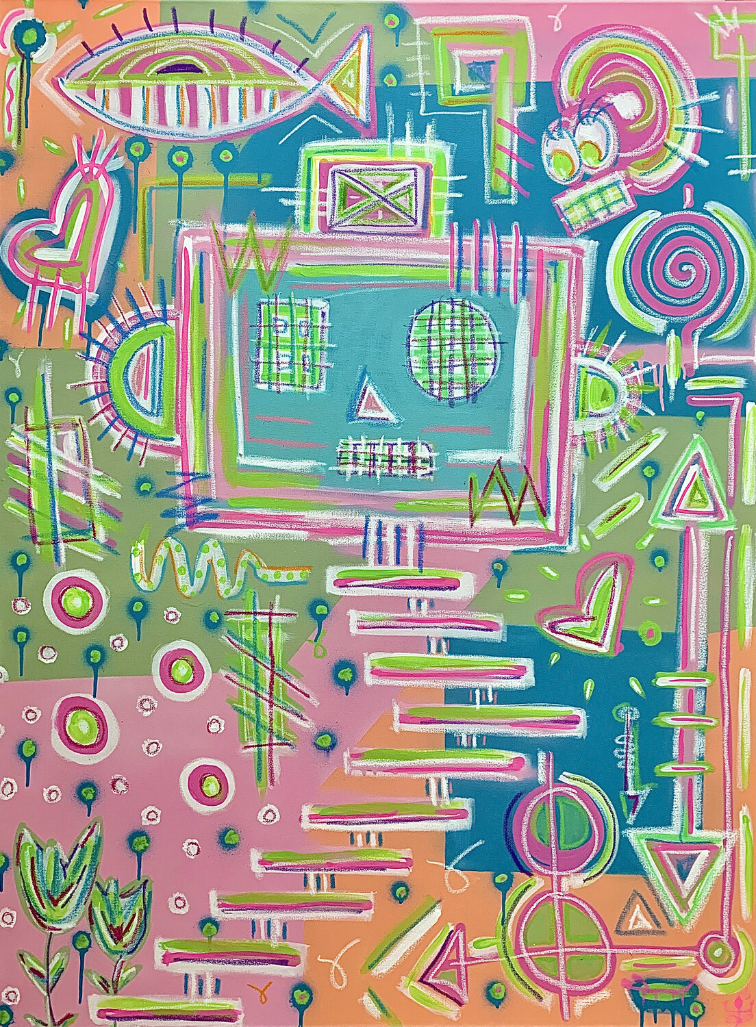 ROBOTIC Virginia Valère Original painting for sale